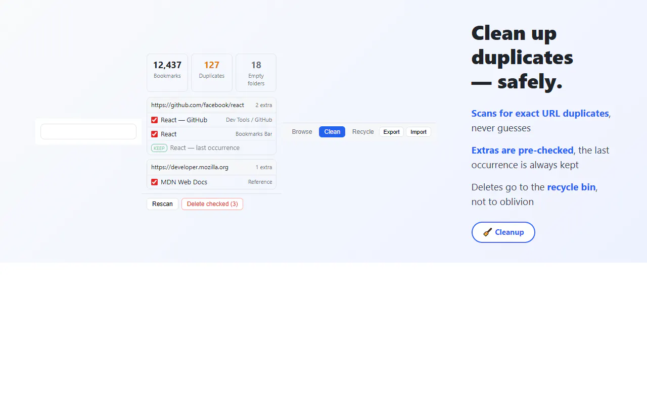Bookmark Manager: Smart Cleanup & Search gallery image