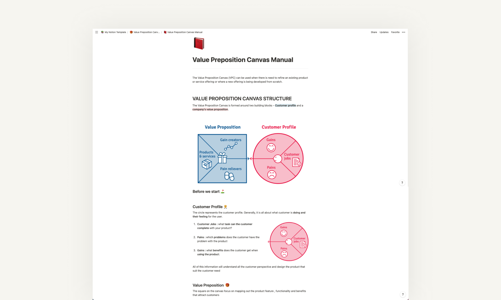 Value Preposition Canvas (Notion) - Free gallery image