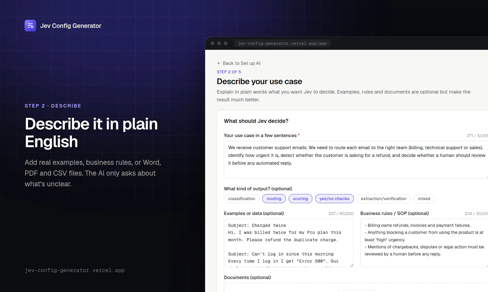 Jev Config Generator screenshot 3