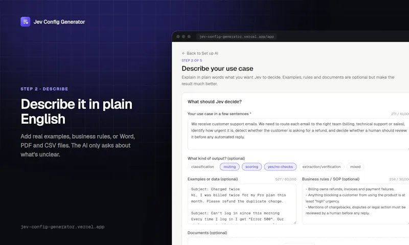 Jev Config Generator screenshot 3
