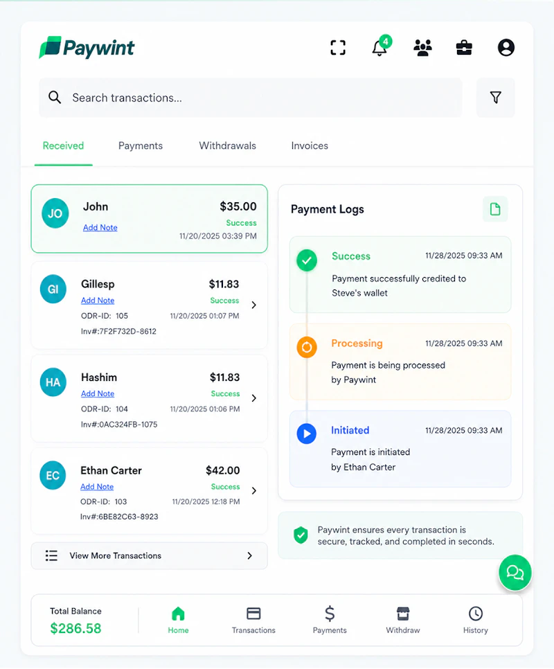 Paywint Real-Time Payments screenshot 2