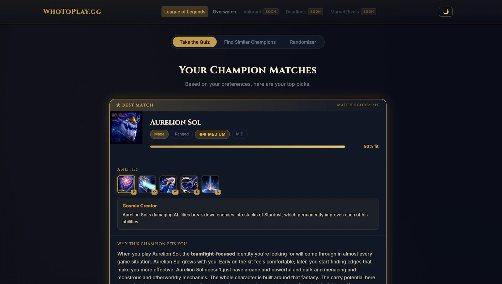 WhoToPlay.gg screenshot 1