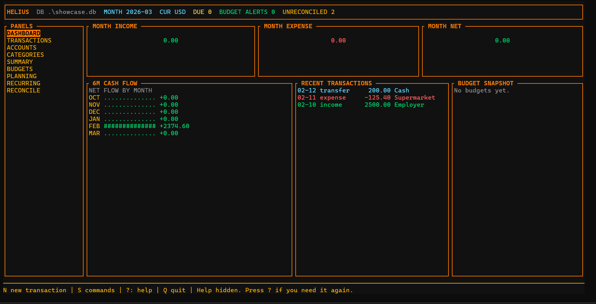 Helius: Local Personal Finance Tracker gallery image