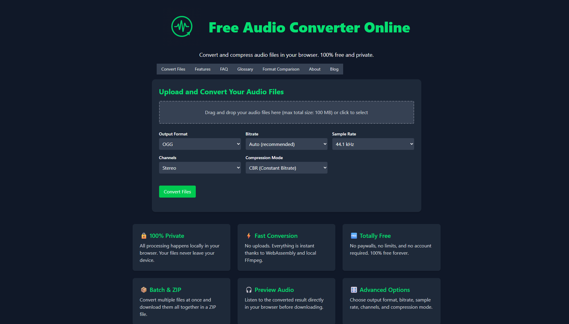 Kostenloser Audiokonverter online media 2