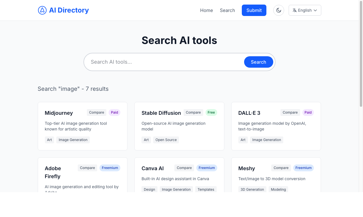 AI Directory - Screenshot 2 showing product features and functionality