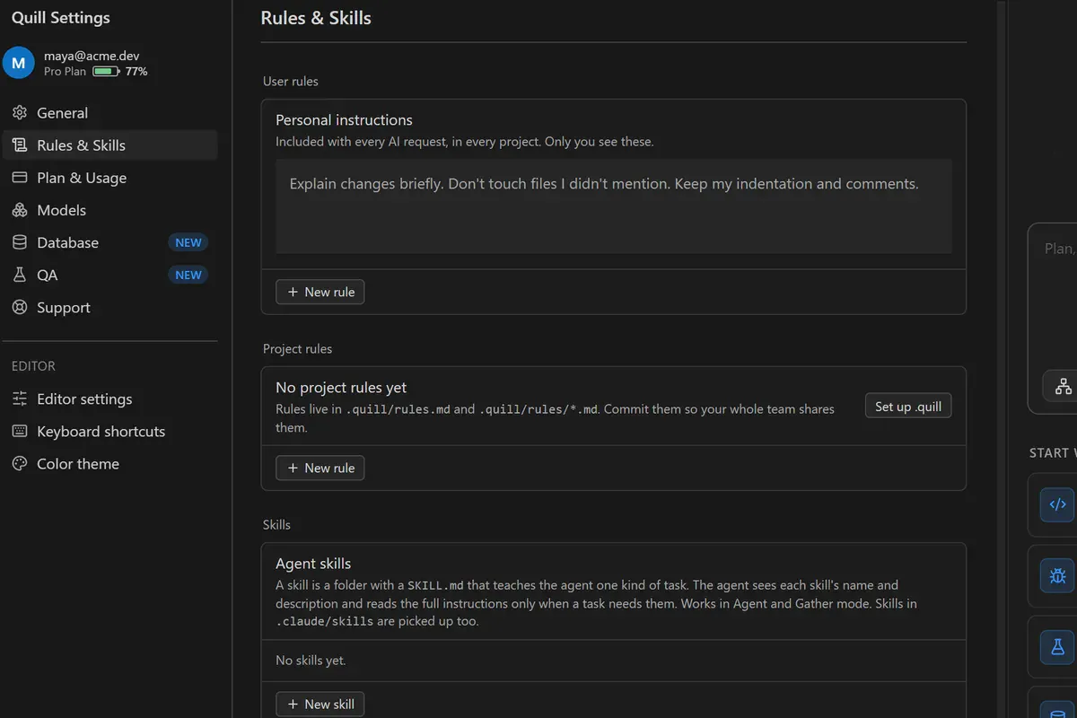 Quill IDE gallery image