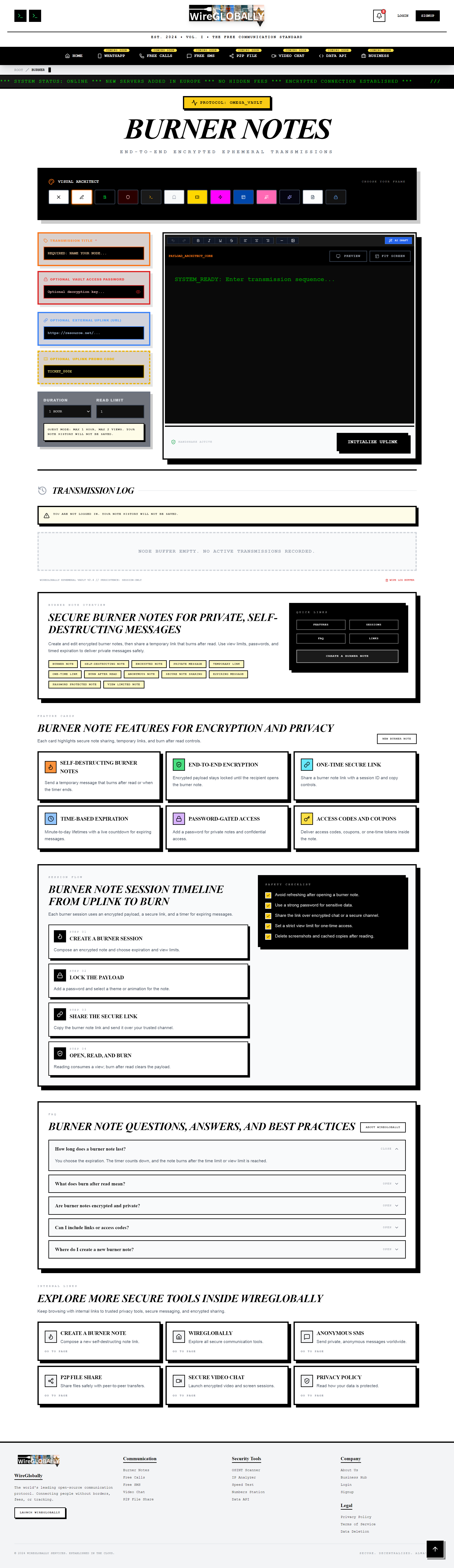 WireGlobally Burnner Note gallery image