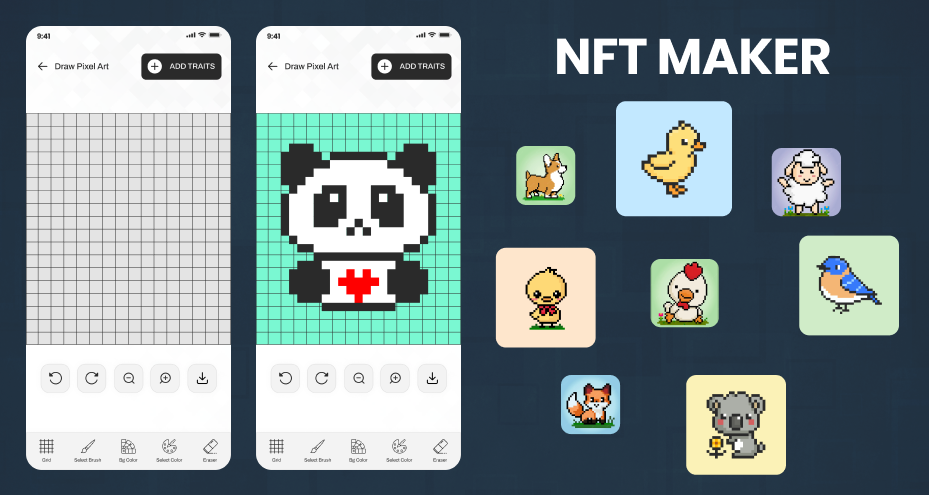 Kit de interfaz de usuario de la aplicación NFT media 2