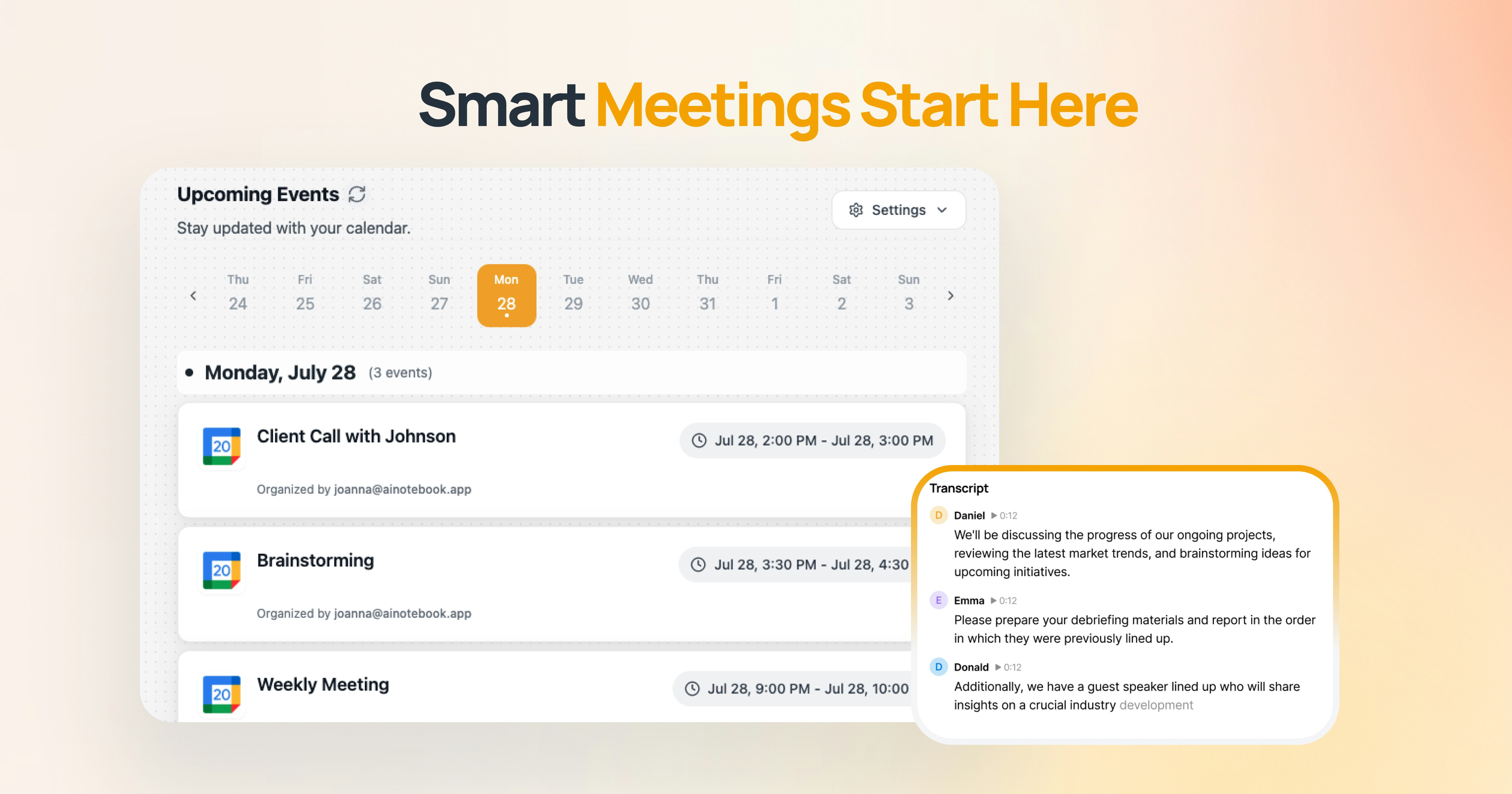 Hynote Ai - Taker de notas de AI de pila completa con Google, noción más soporte media 5
