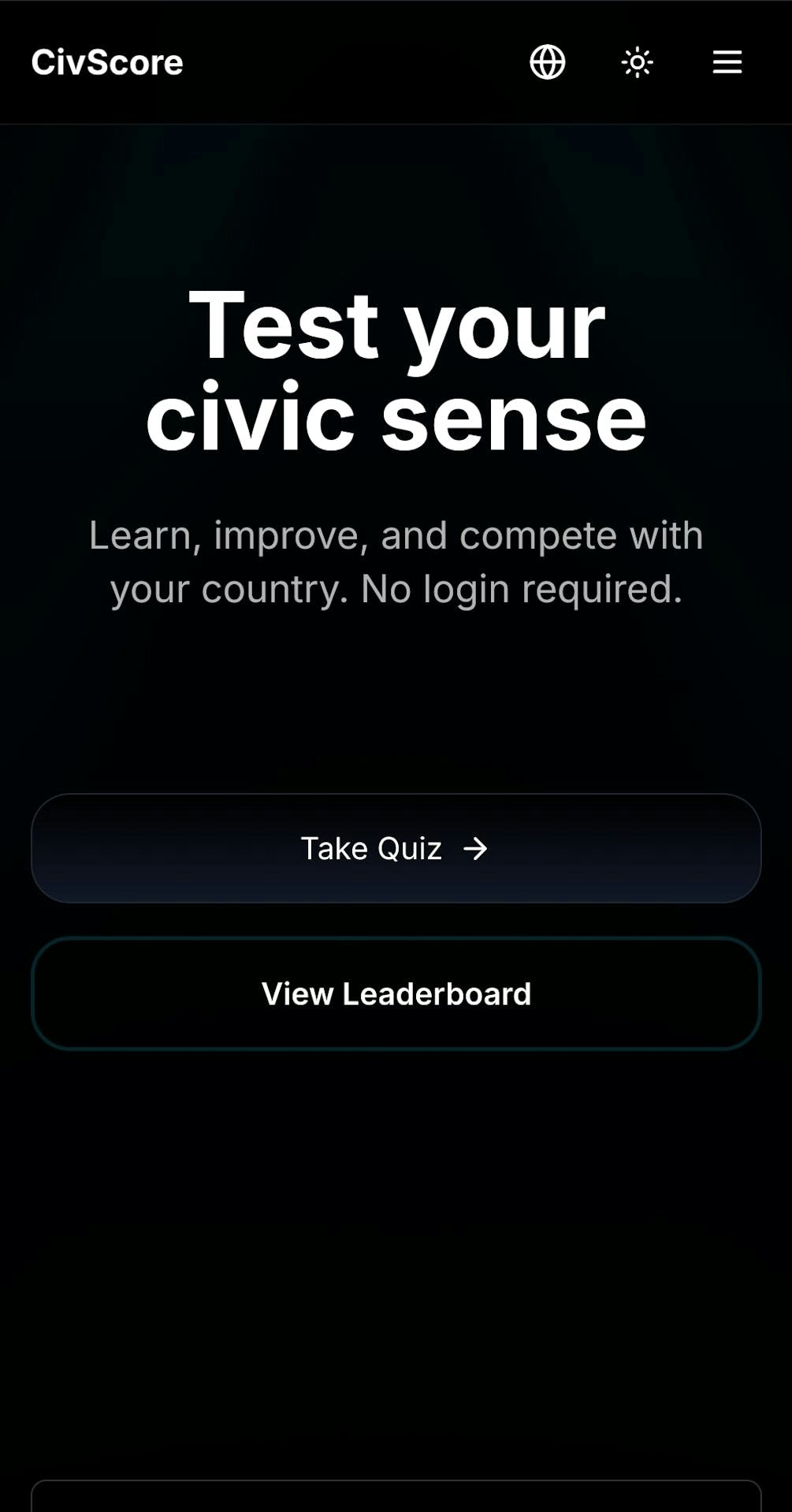 CivScore - Screenshot 3 showing product features and functionality