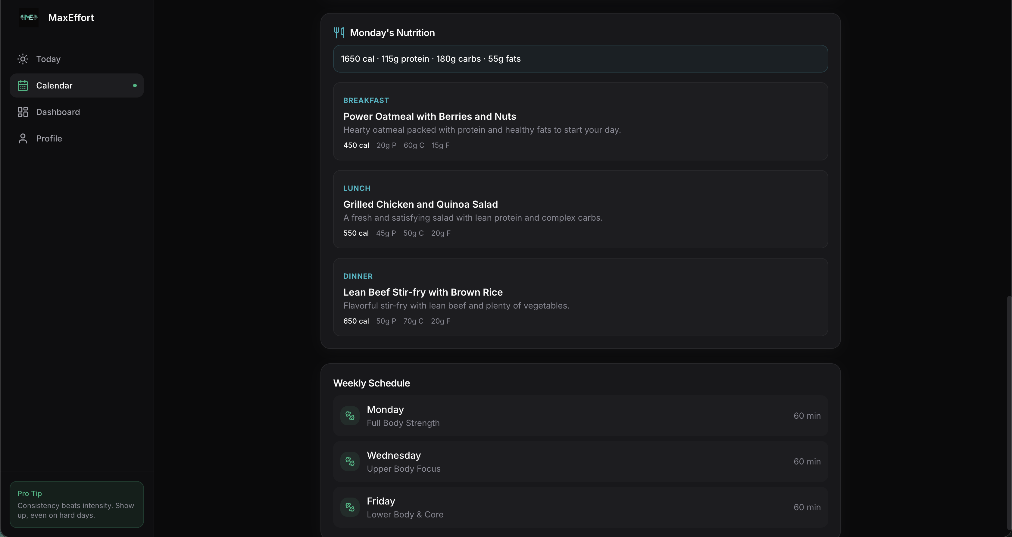 MaxEffort - Screenshot 2 showing product features and functionality