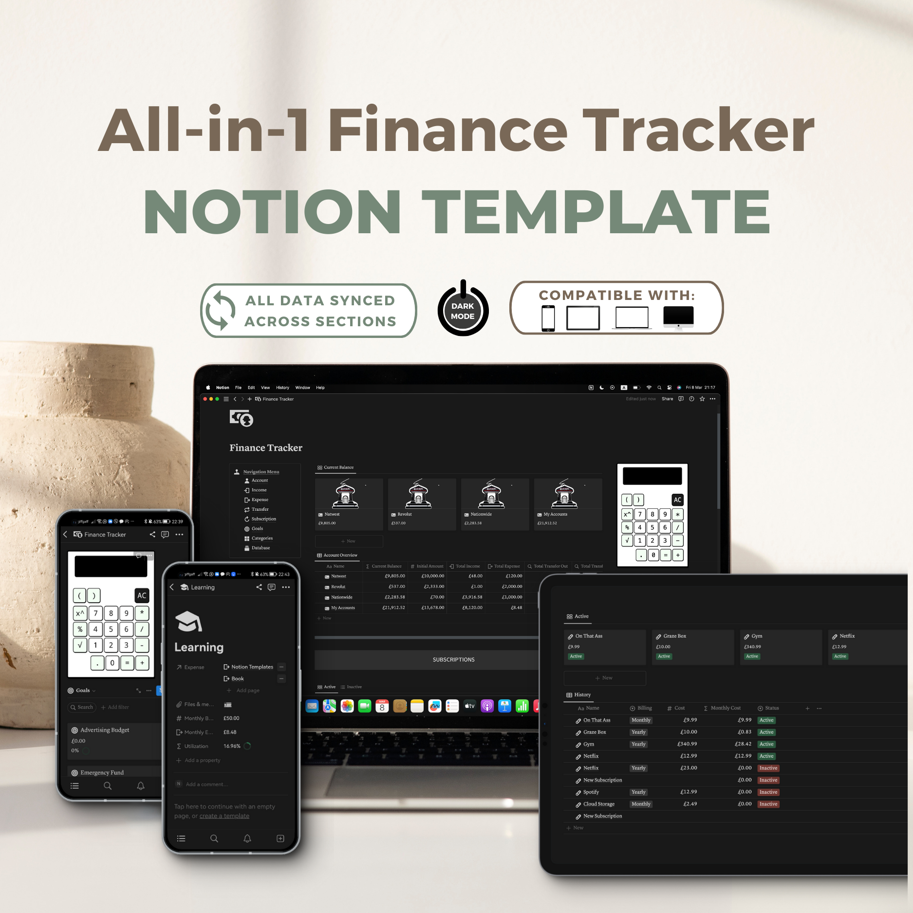 Finanz -Tracker -Begriffsvorlage