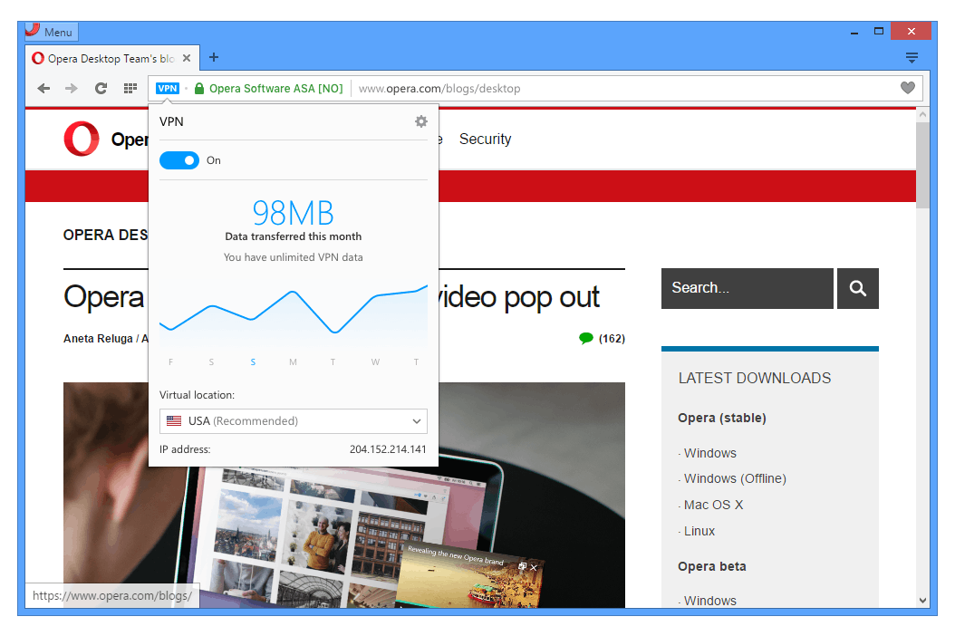 Opera VPN media 1
