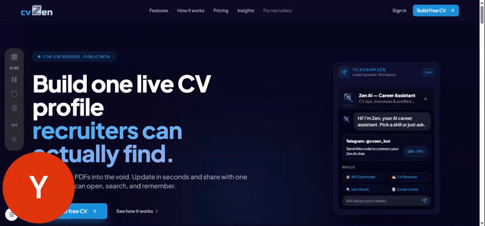 cvZen screenshot 1 (video preview)