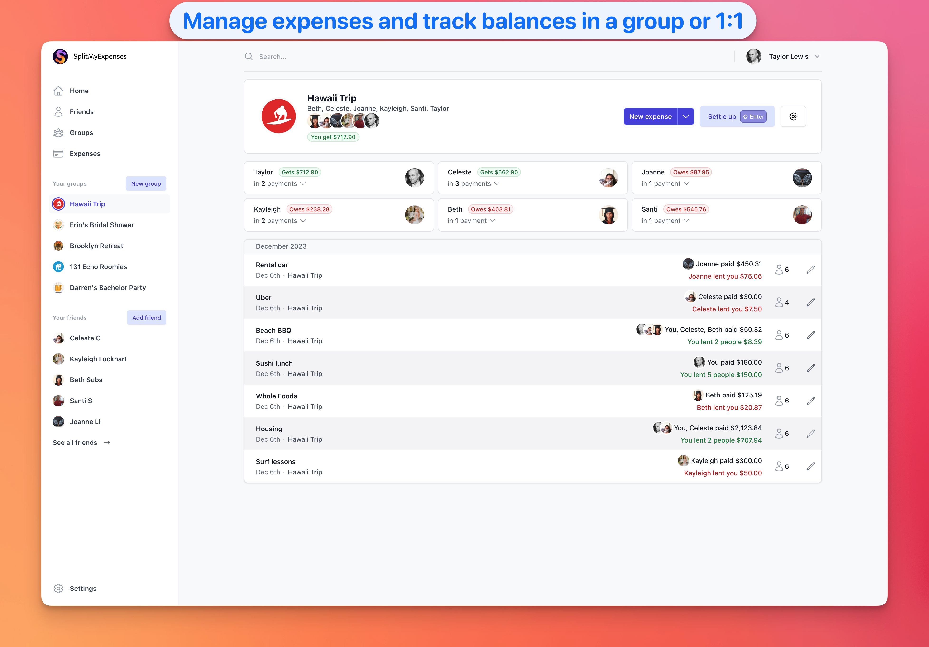 Media SplitMyExpenses 2.0 - Tách hóa đơn với bạn bè, số dư theo dõi và ổn định 2