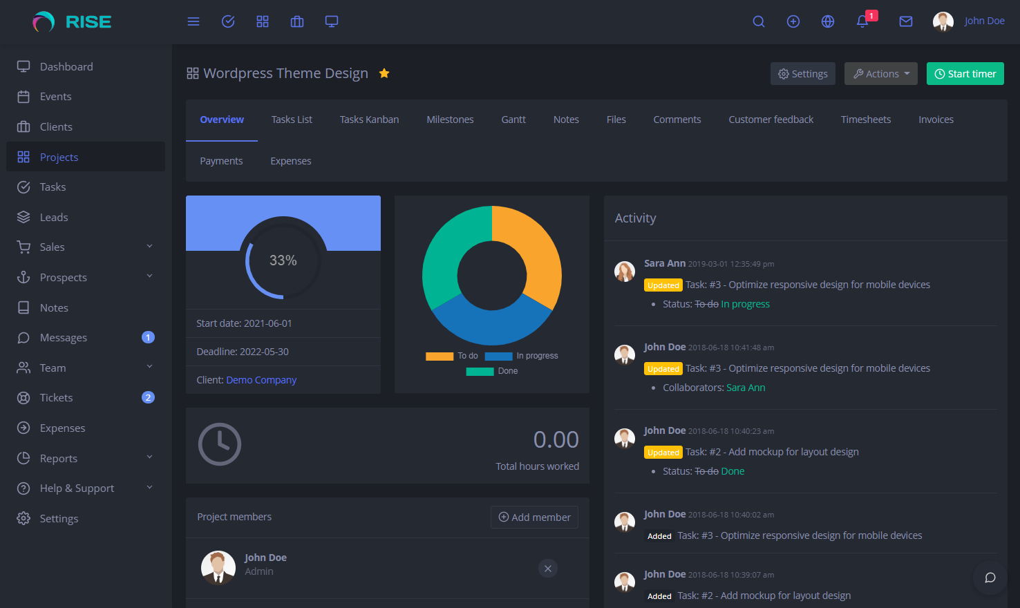 RISE - Ultimate Project Manager & CRM gallery image
