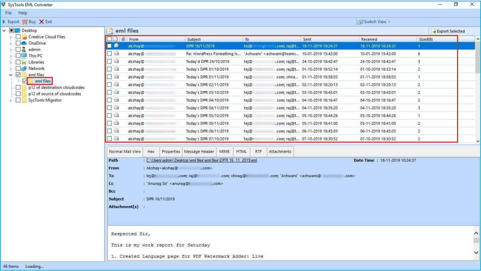 Systools EML в PST Converter Software - Преобразовать EML в PST, MSG, HTML, PDF, MBOX, NSF, Office 365 медиа 3