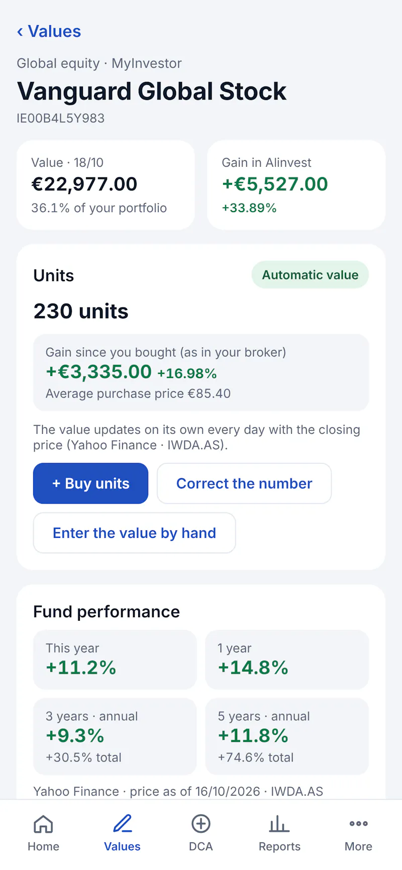 Alinvest screenshot 2