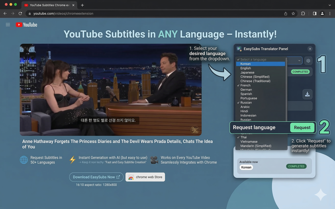 RootblySub - Subtitle Gen for Youtube - Main product screenshot demonstrating key features and user interface