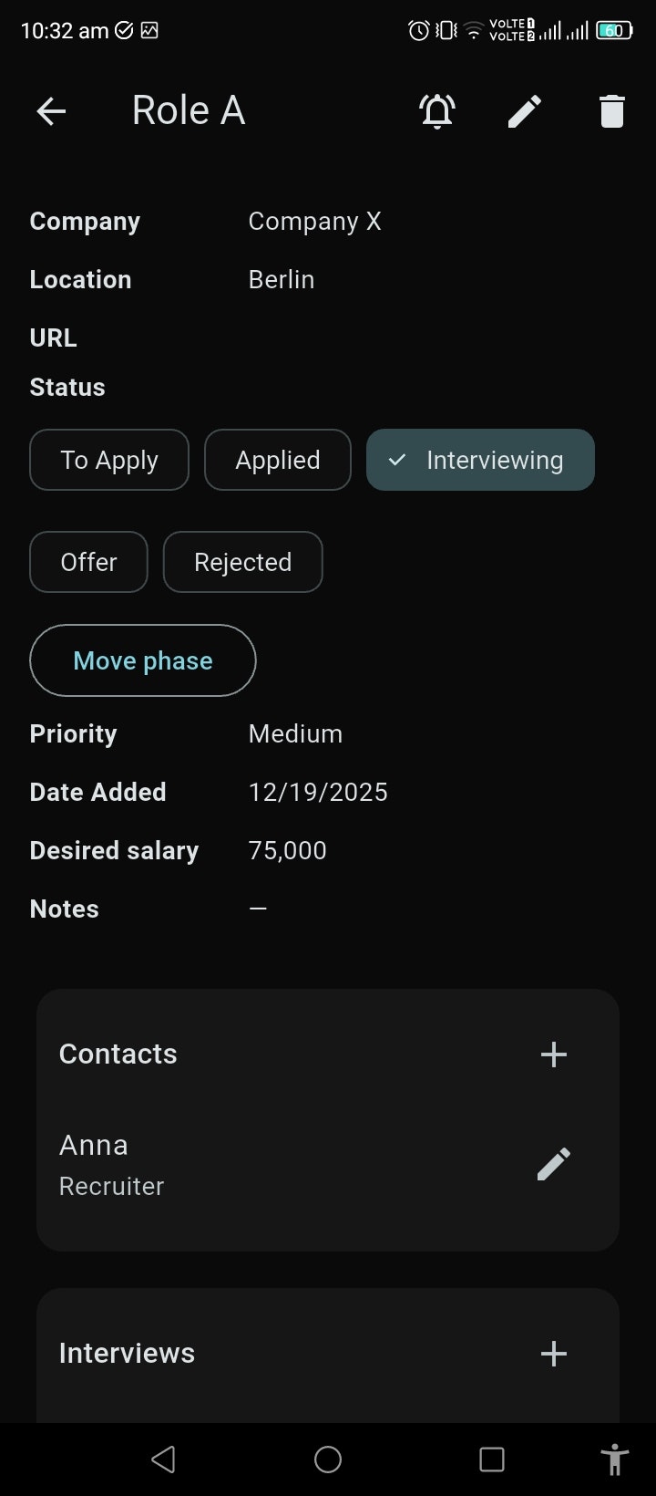 Job Hunt Tracker - Screenshot 3 showing product features and functionality
