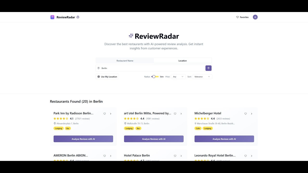 ReviewRadar – AI Review Insights gallery image
