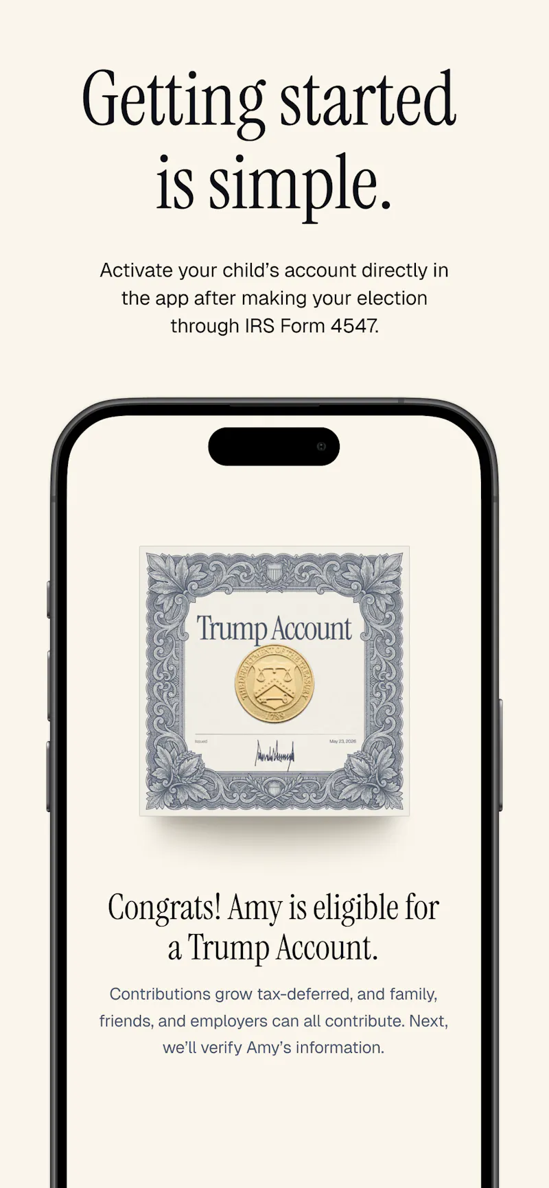 Trump Accounts screenshot 7