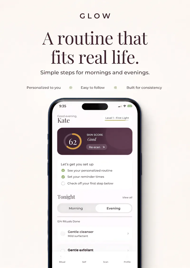 Glow Personalized skincare routine screenshot 2