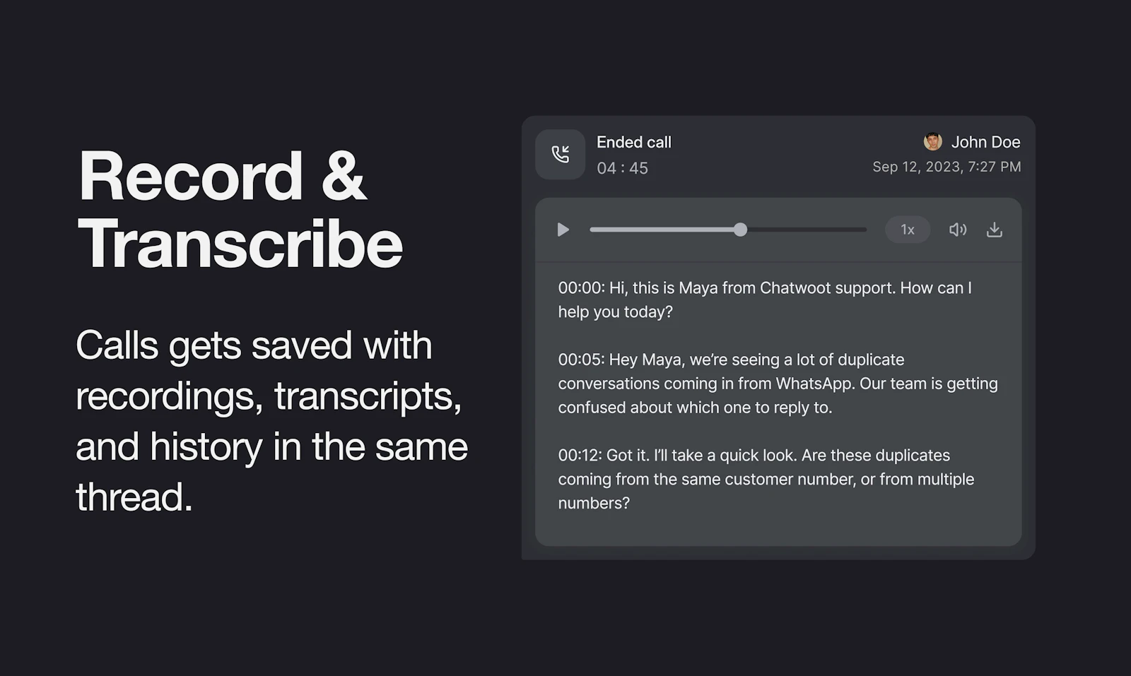 Voice Calls in Chatwoot screenshot 5