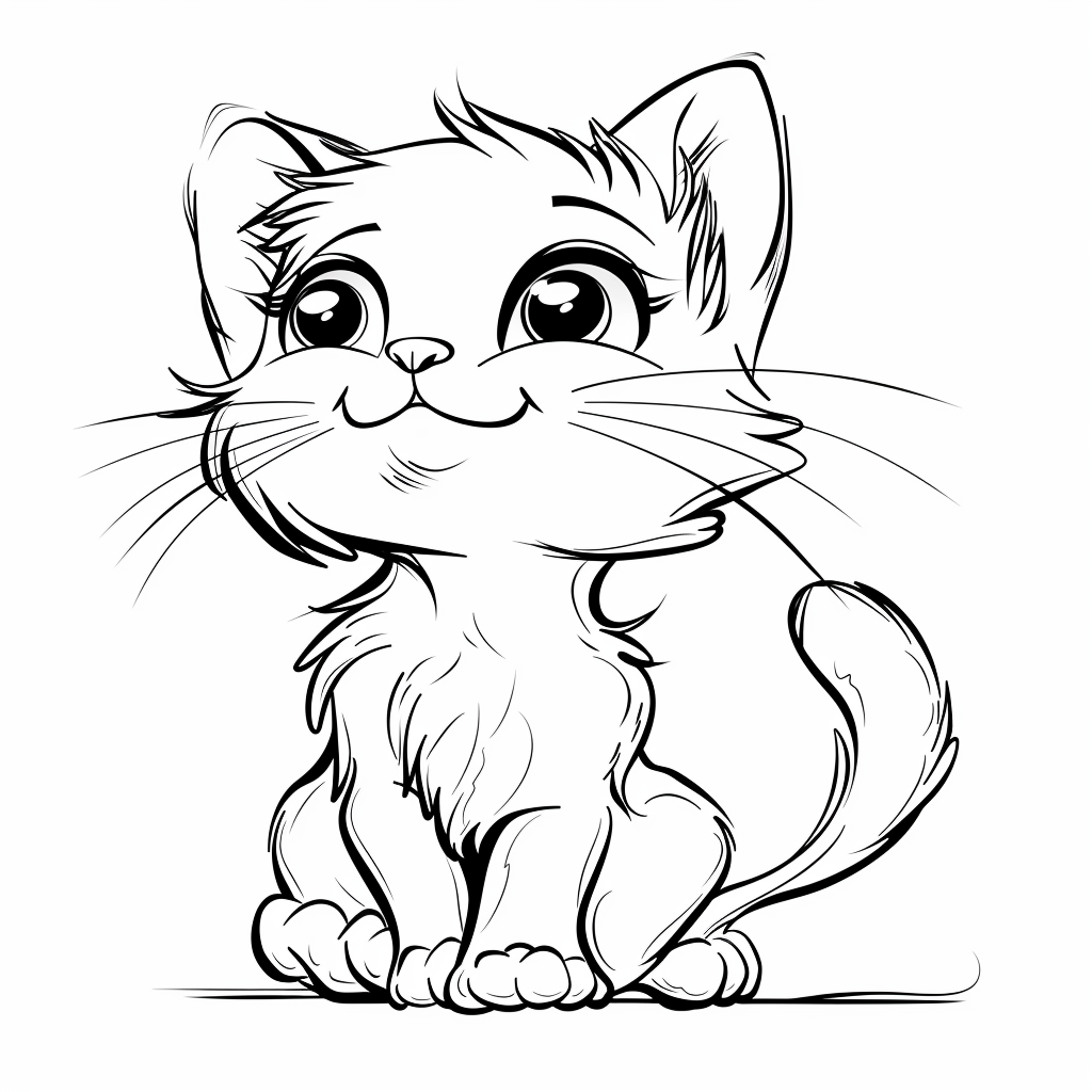 猫の着色ページ