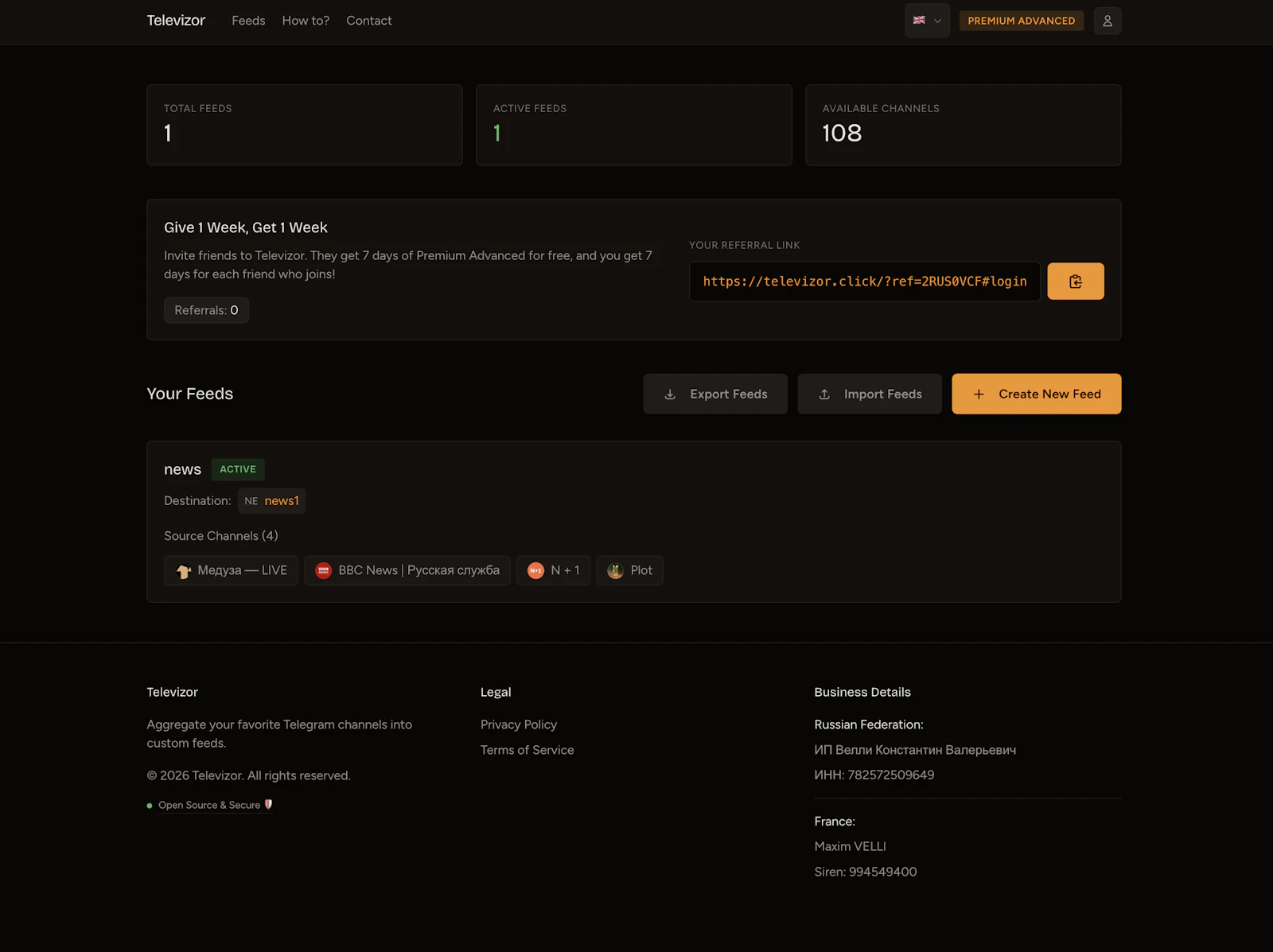 Televizor | Telegram Feed Aggregator screenshot 3