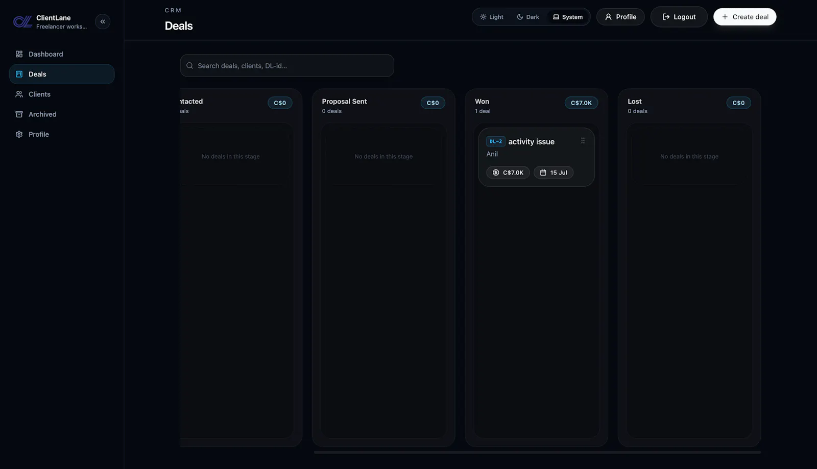 ClientLane screenshot 2