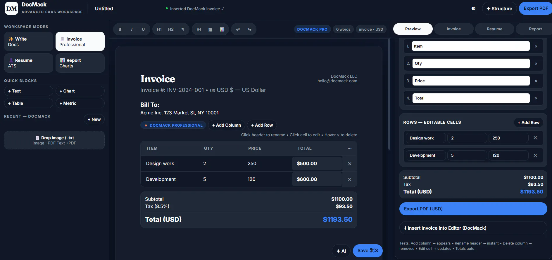DocMack — Advanced SaaS Workspace 截图 3