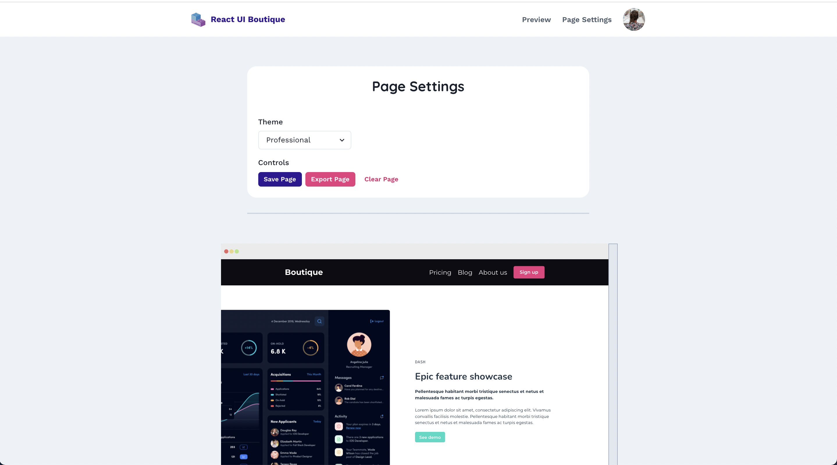 React UI Boutique gallery image