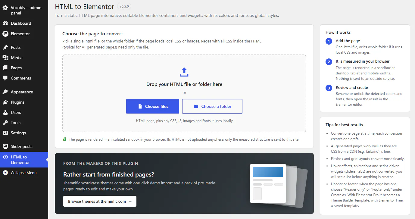 HTML to Elementor Converter gallery image