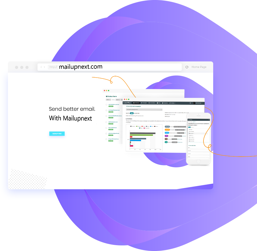 Mailupnext with Wordpress gallery image