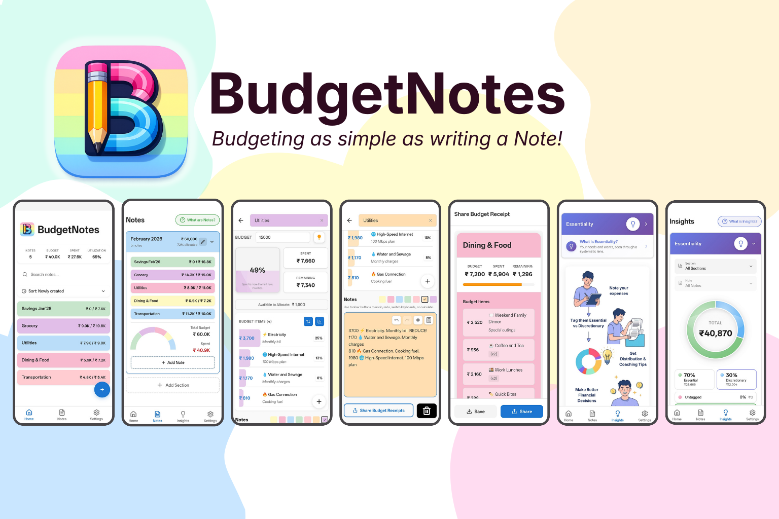BudgetNotes - Main product screenshot demonstrating key features and user interface