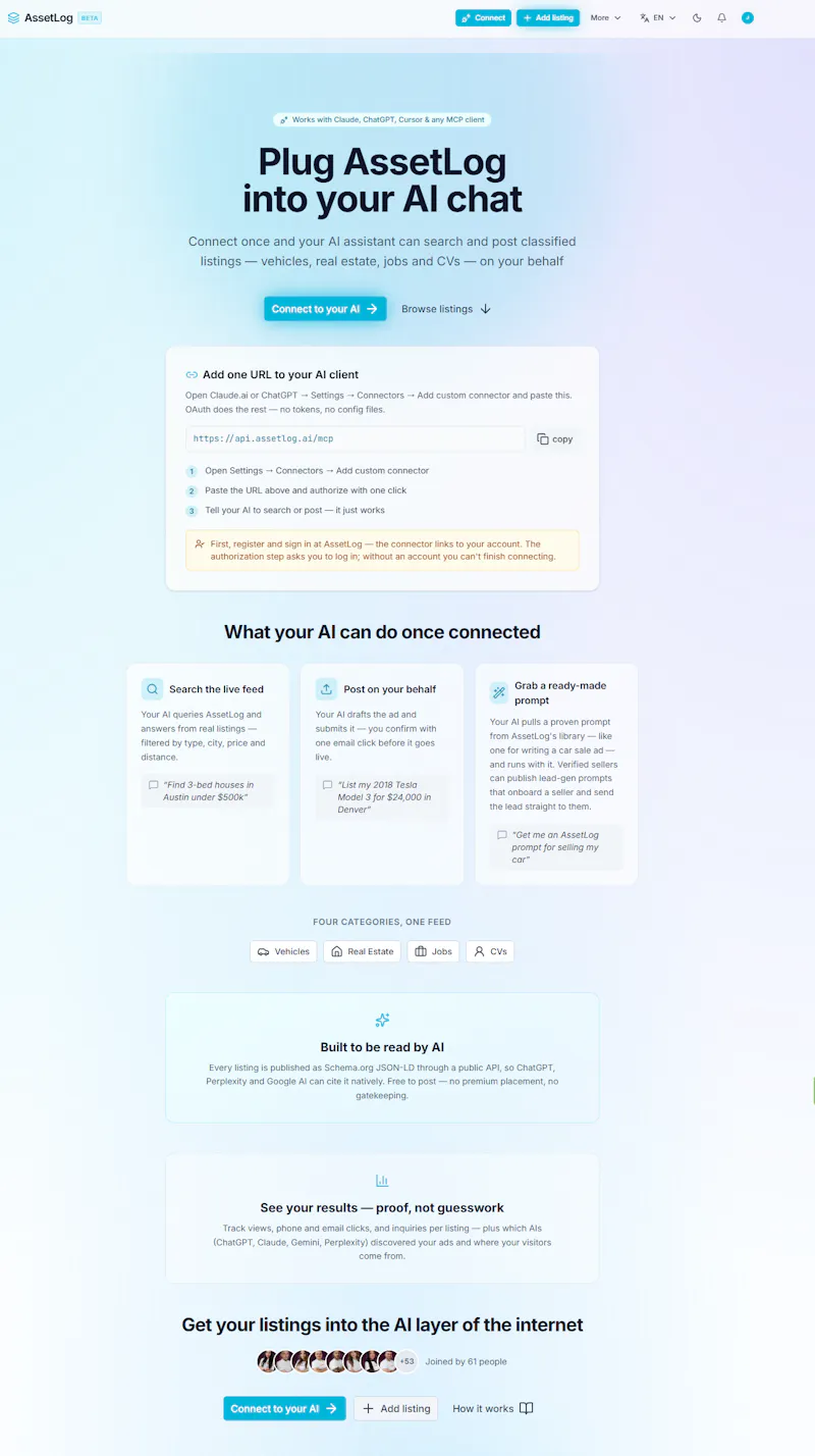 Assetlog screenshot 2