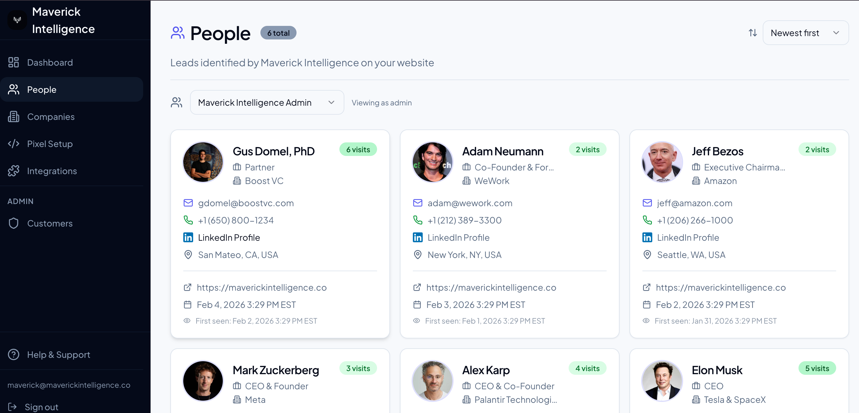 Maverick Intelligence - Screenshot 2 showing product features and functionality