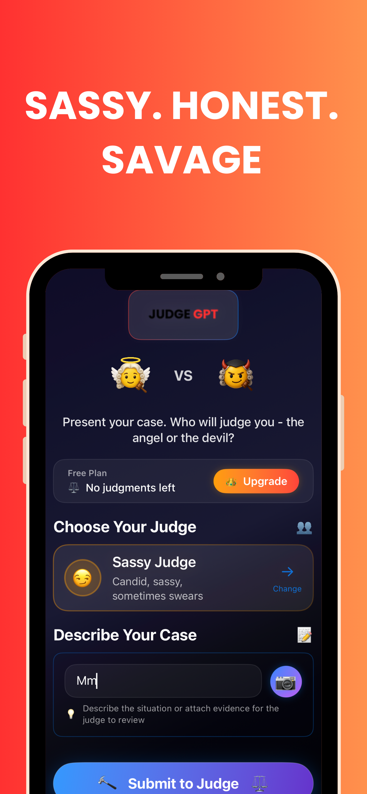 Media Chat Judge Conversation Court - AI courtroom that reads your message and delivers a Judge 5