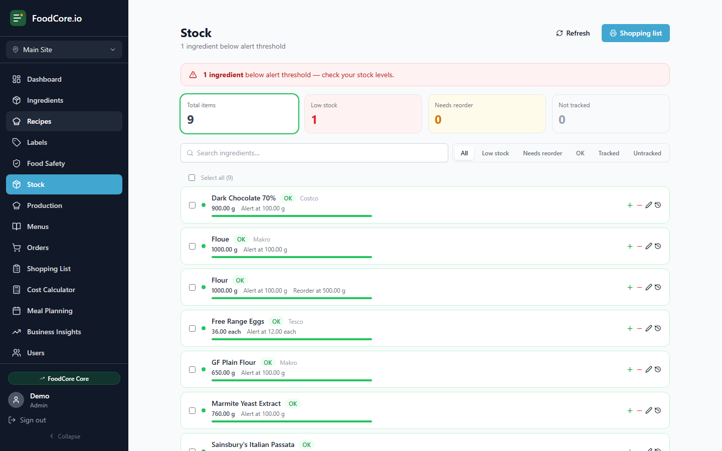 FoodCore Kitchen Management Software gallery image