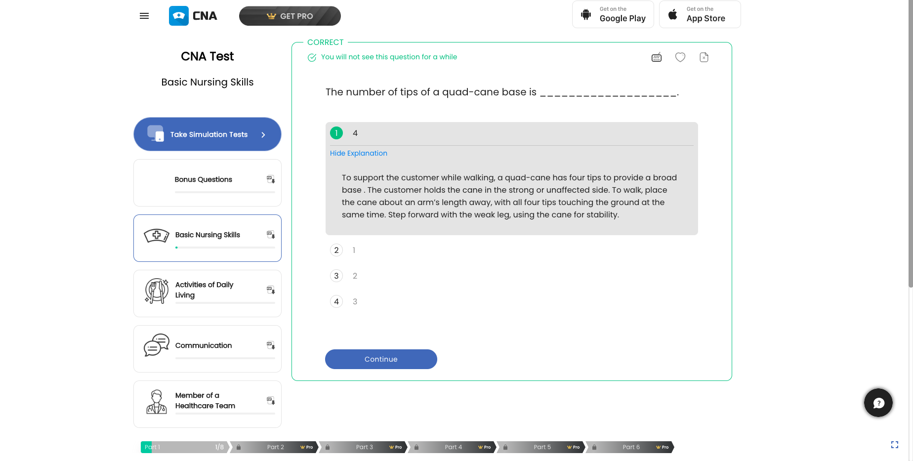 Sitio web de CNA Test Prep media 2
