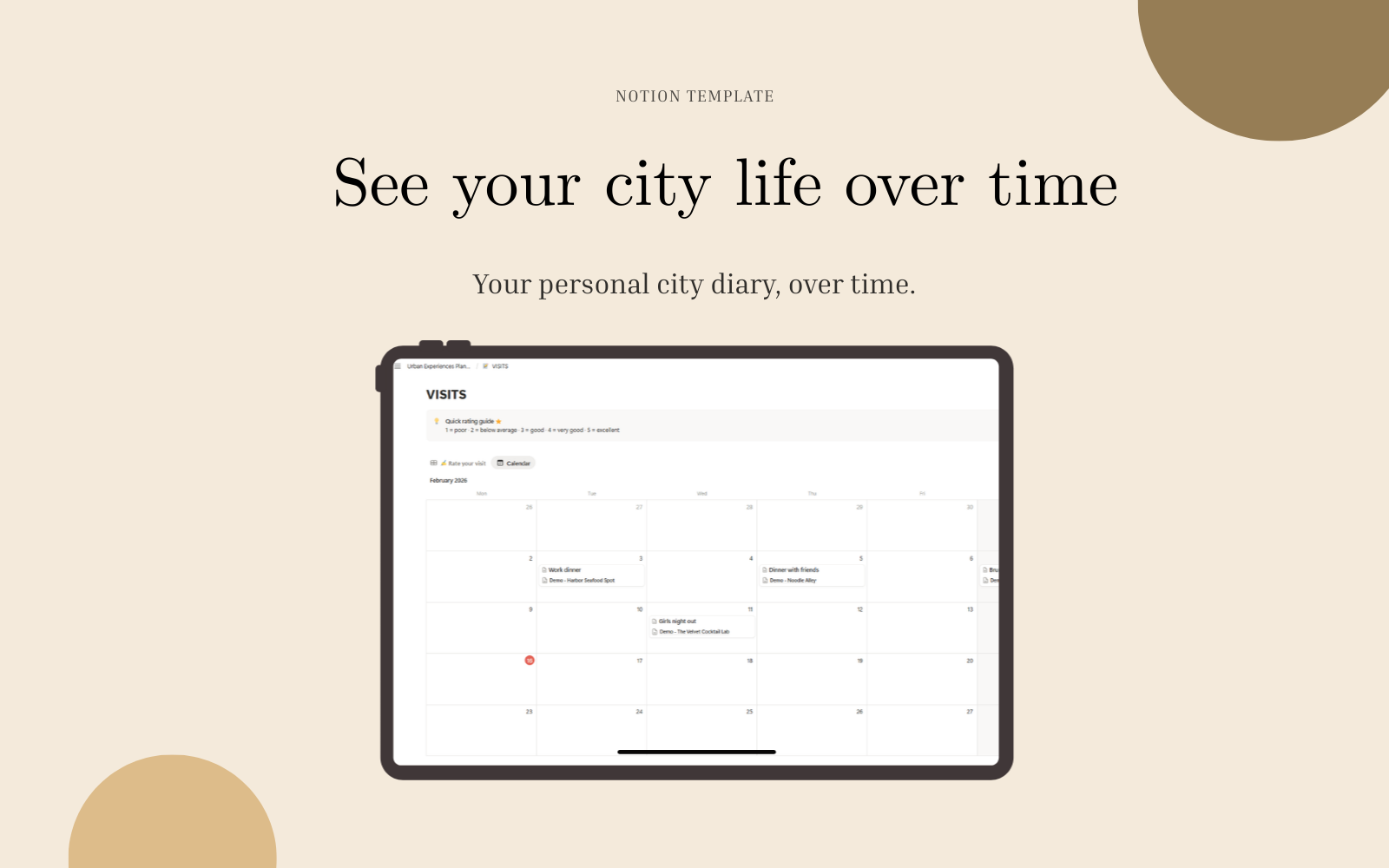 Urban Experiences Planner - Notion gallery image