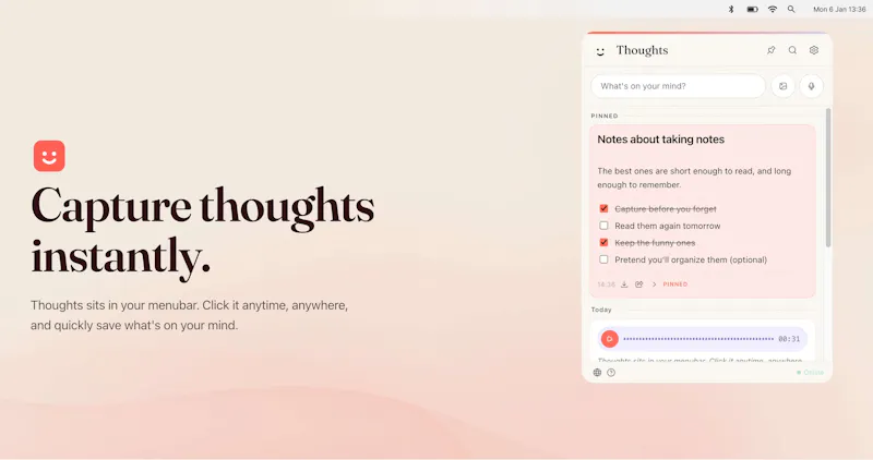 Thoughts for Mac screenshot 1