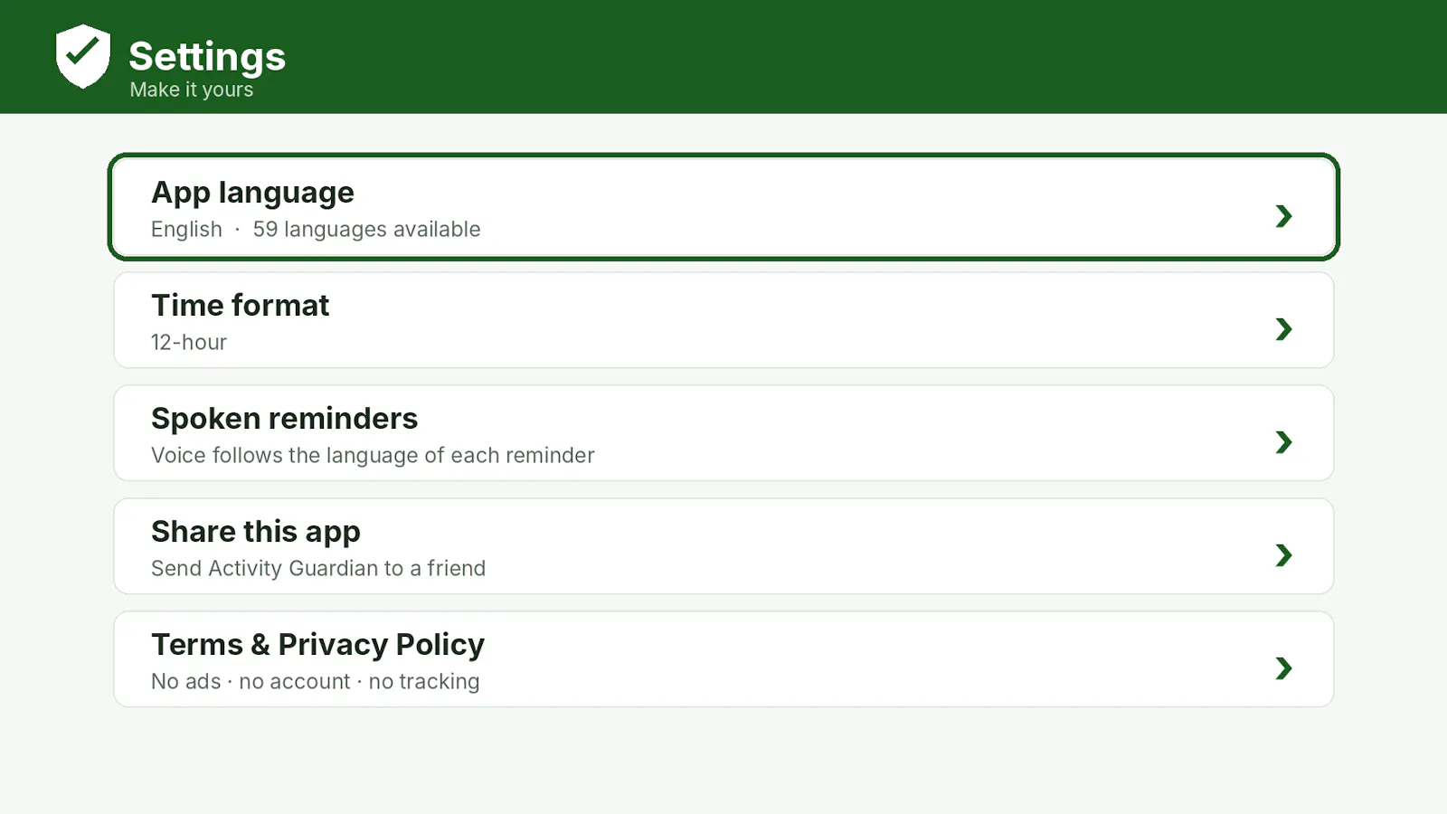 Activity Guardian: Reminder screenshot 2