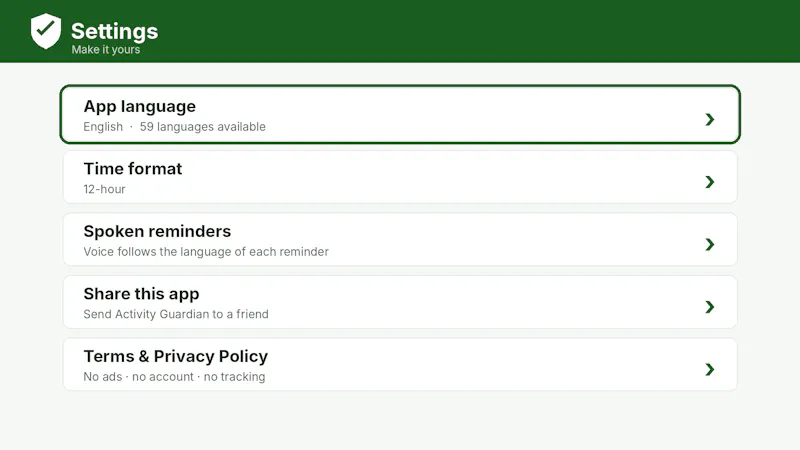 Activity Guardian: Reminder screenshot 2