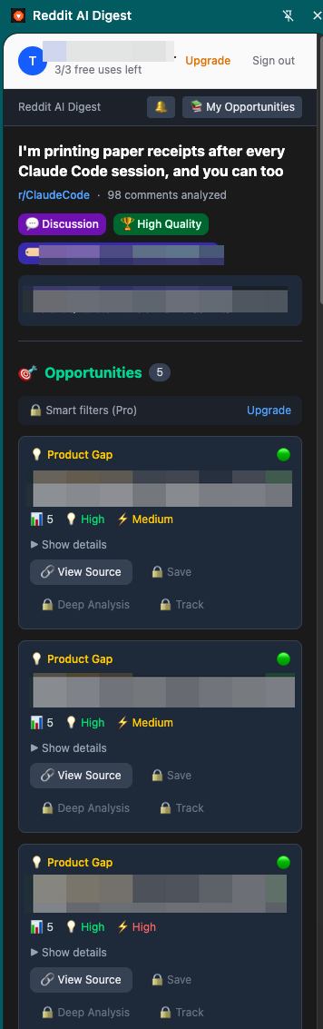 Reddit AI Digest - Screenshot 2 showing product features and functionality