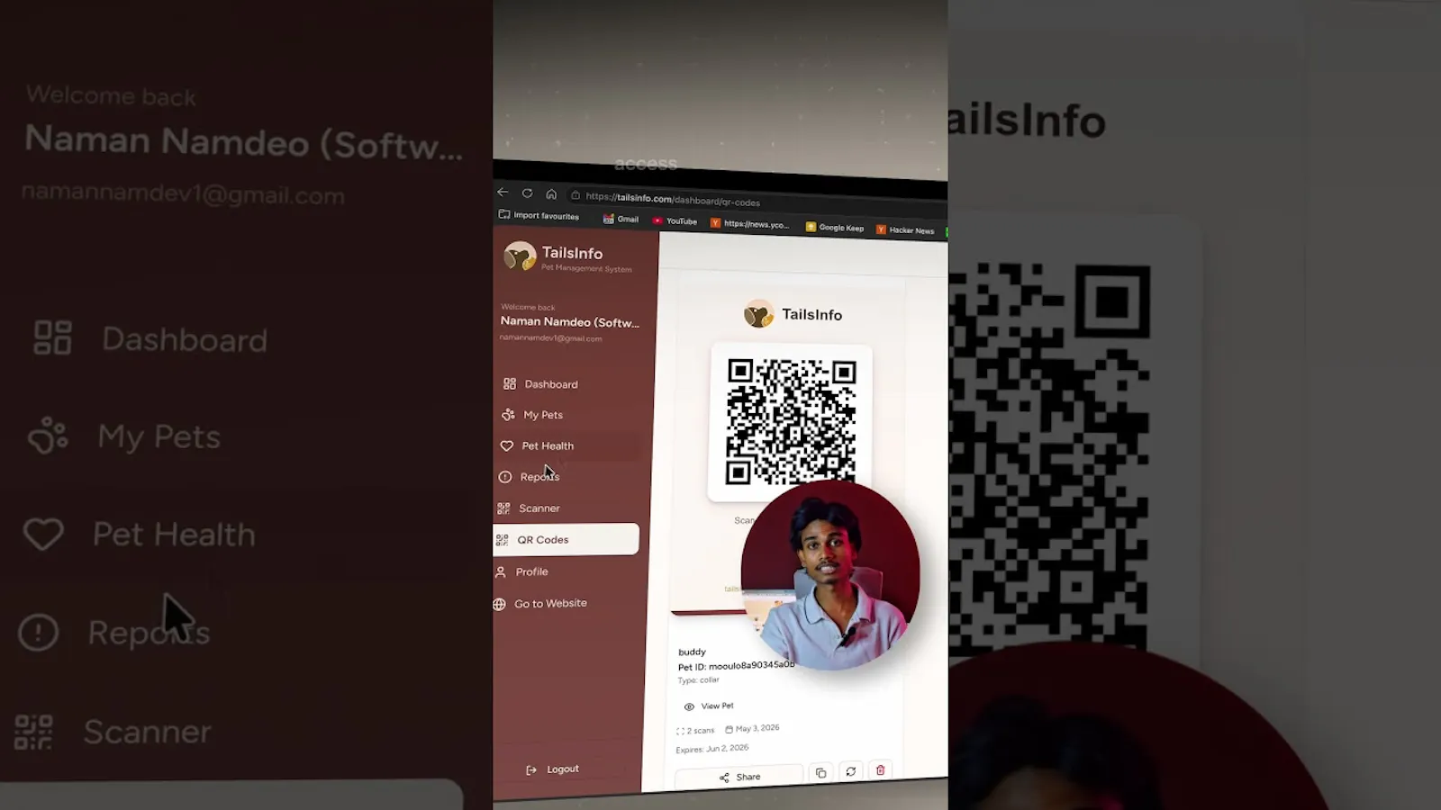TailsInfo screenshot 1 (video preview)