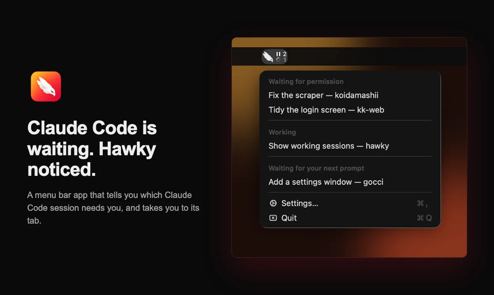 Hawky screenshot 2