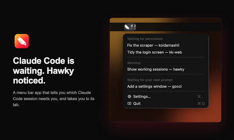Hawky screenshot 2