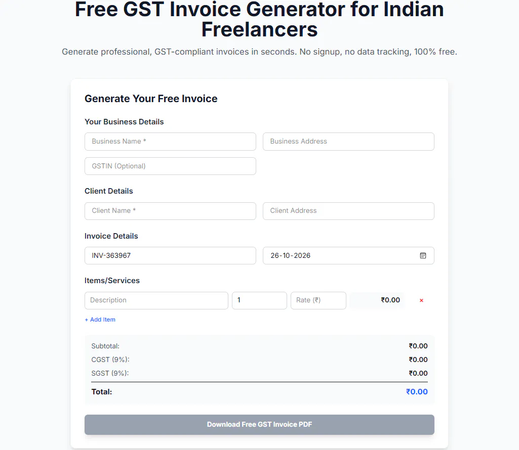 Invoice generator gallery image